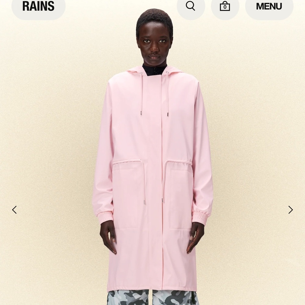 RAINS String W Parka In Pink
